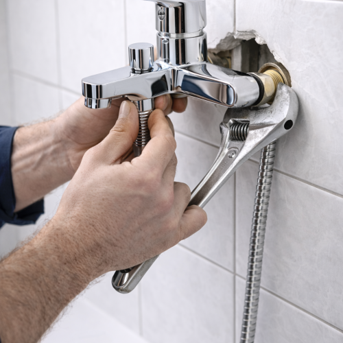 Montering af blandingsbatteri