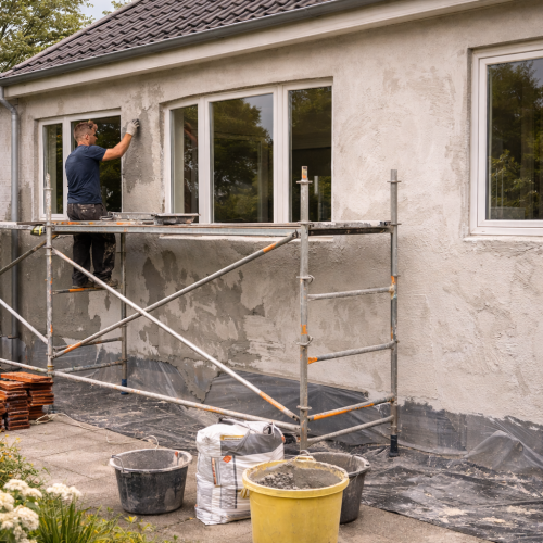Vandskuring af hus